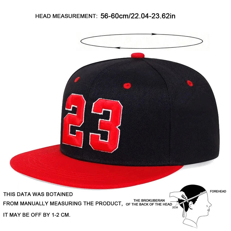 Unisex 23 Embroidery Hip-hop Hats Outdoor Adjustable Casual Baseball Caps Sunscreen Hat. Gifts for That Special Someone - She Vibess By C2P