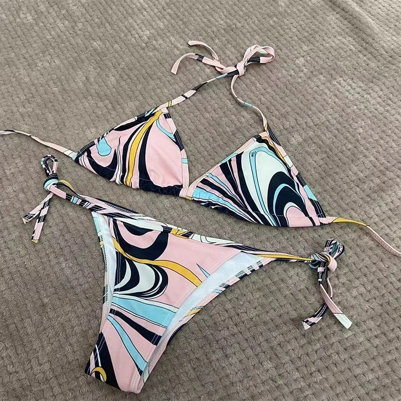 2025 New Women's Headband Bikini Sets Fashion Design Swimsuits Europe Brand Sexy Tankini Swimsuits - She Vibess By C2P