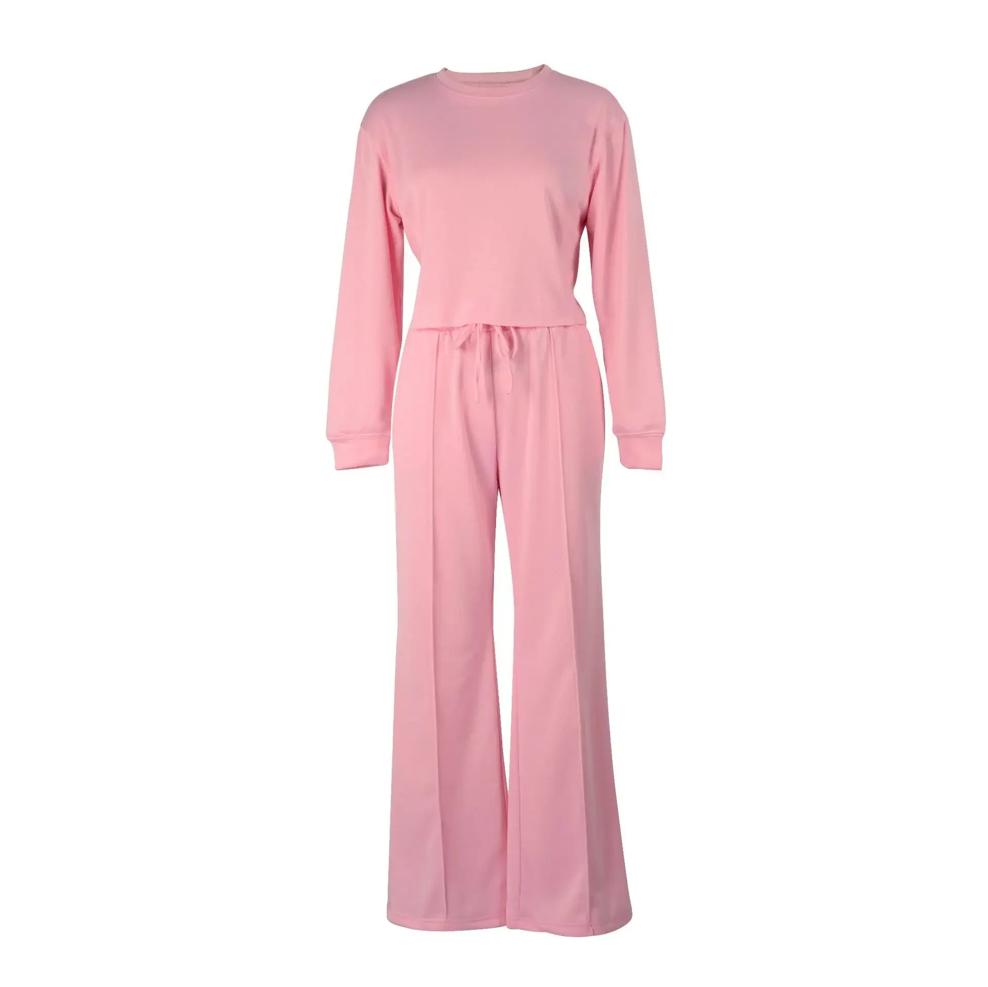Women Clothing Sets Pullover Top+Pants 2Pcs Suits Winter Thicken Warm Outfits Solid Color Female Casual Tracksuit - She Vibess By C2P