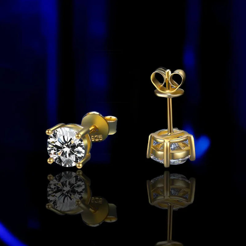 2 GRA Certificates S925 Sterling Silver Stud Earrings For Women And Men 100% Real Moissanite Pass Diamond Test Pen Fine Jewelry - She Vibess By C2P