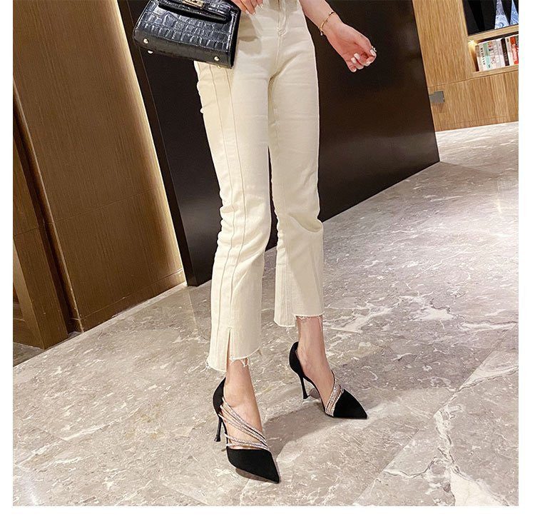 Women Evening Party High Heels New  Pumps Elegant Ladies Pointed To Black  Strappy Stripper Shoes for Women