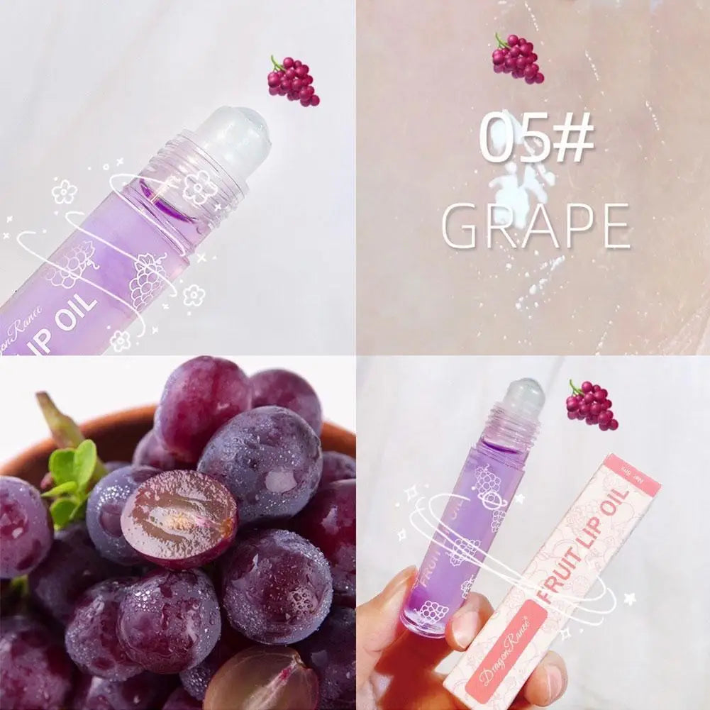 6 Colors Roll-on Fruit Essence Lip Balm Lip Oil Lip Moisturizing Mirror Primer Lip Lipstick Hydrating random Gloss Transparent - She Vibess By C2P