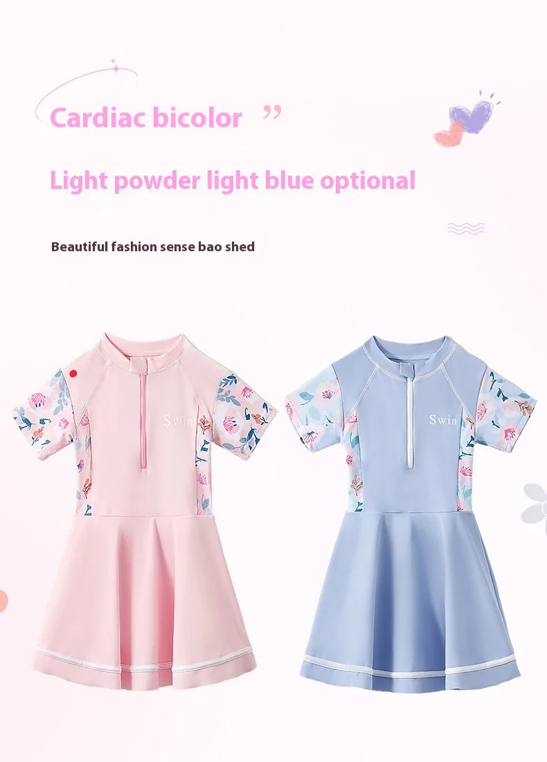 Children's Swimsuits, Summer New Small, Middle, Big Children, Girls, Casual Sports Swimsuits, Swimsuits, Skirts, Student Swimwea - She Vibess By C2P