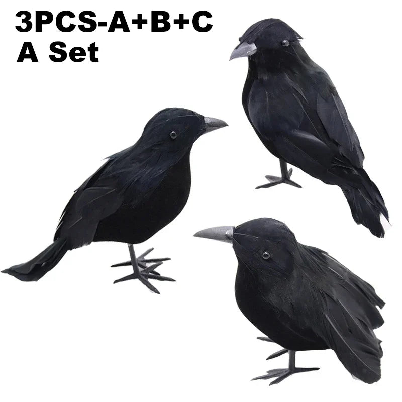 Halloween Decoracion Simulation Black Crow Raven Bird Repellent Pest Control Pigeon Repellent Garden Decoration Outdoor - She Vibess By C2P
