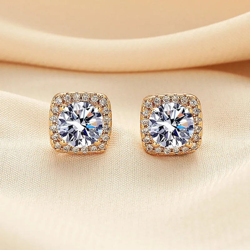 2 GRA Certificates S925 Sterling Silver Stud Earrings For Women And Men 100% Real Moissanite Pass Diamond Test Pen Fine Jewelry - She Vibess By C2P