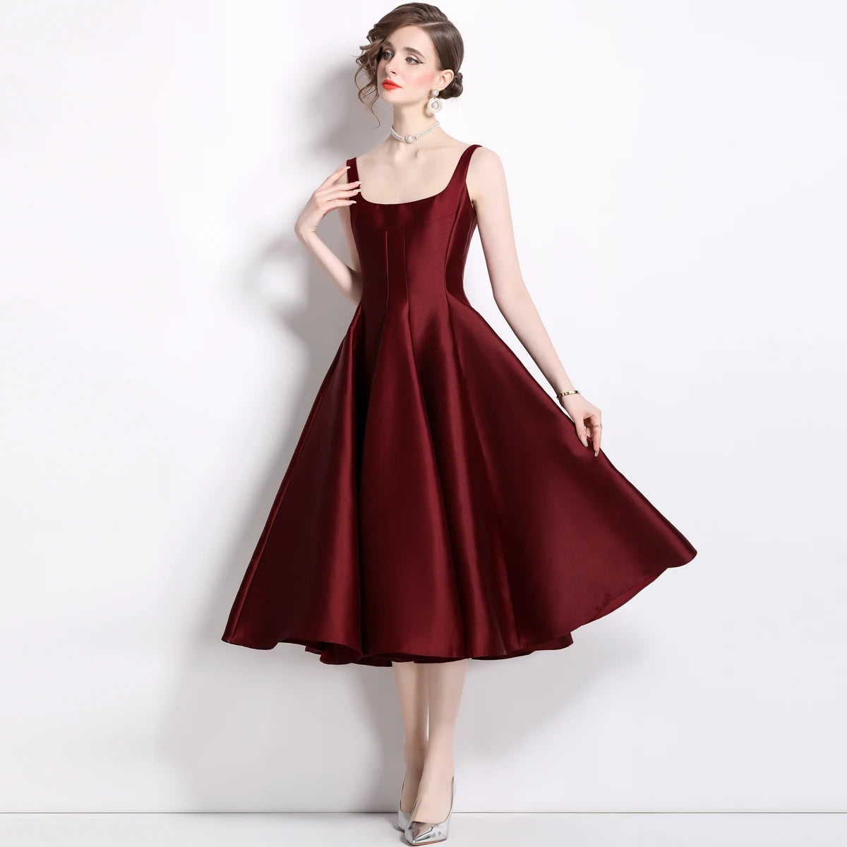 Summer Autumn Holiday Satin Evening Long Dress Women's Formal Occasion Dresses Party Ball Gown Sexy Backless Cocktail Robe - She Vibess By C2P