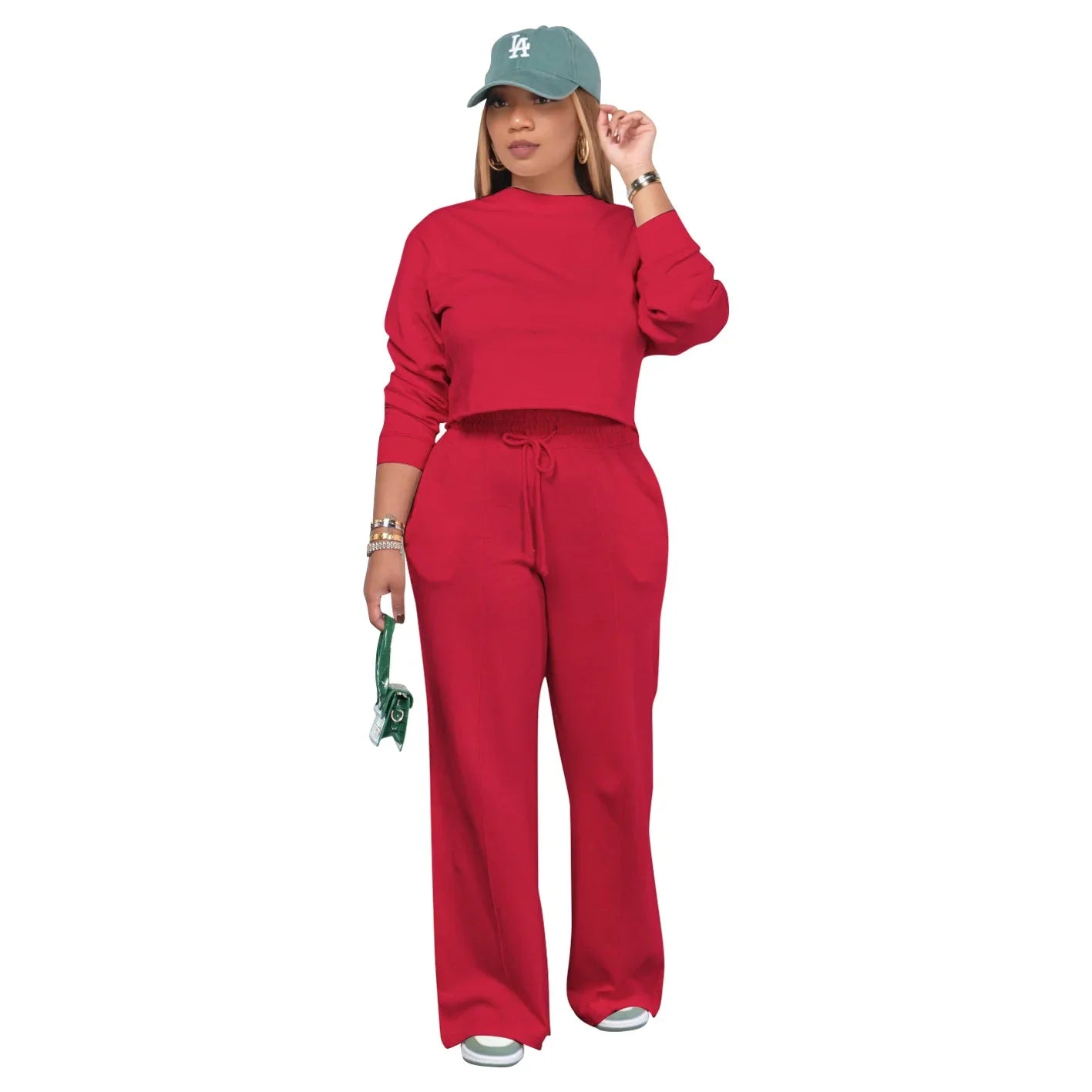 Women Clothing Sets Pullover Top+Pants 2Pcs Suits Winter Thicken Warm Outfits Solid Color Female Casual Tracksuit - She Vibess By C2P