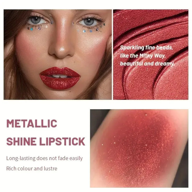 Pearlescent lipstick, long-lasting waterproof lipstick, create charming and plump lips - She Vibess By C2P