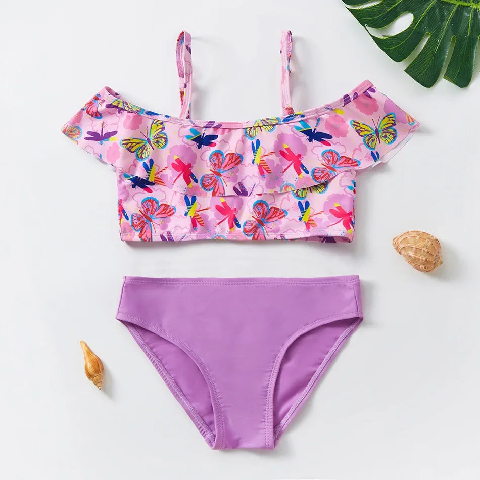 Girls Black Tassel Tankini Swimsuits Summer Beachwear Children Girls Bathing Suits Two-pieces Baby Girls Bikini Swimsuits - She Vibess By C2P