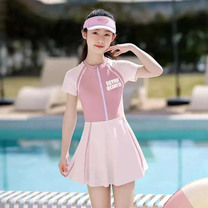 Children's Swimsuits, Women's Primary, Middle, And Big Children's Swimsuits, Summer New Girls' One-Piece Swimming Equipment - She Vibess By C2P