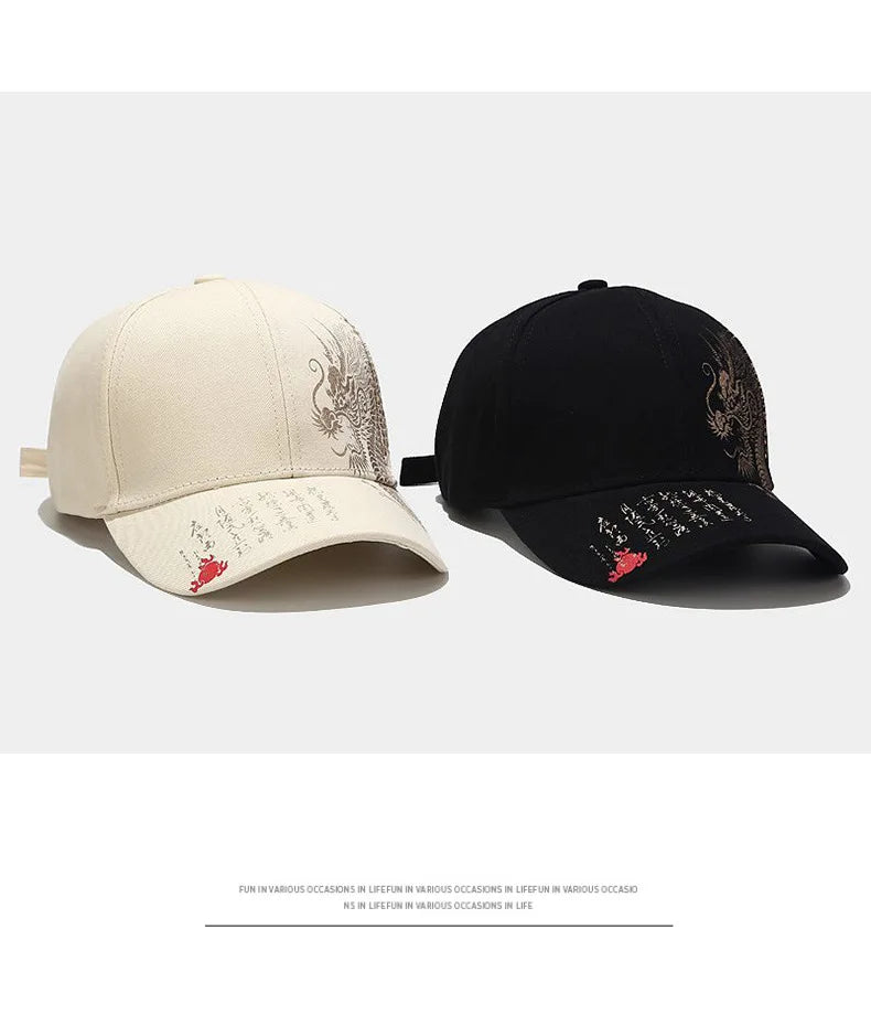 Chinese Style Dragon Pattern Baseball Hat For Men And Women, Versatile National Tide Cap, Hip Hop Hip Hop Skateboarding, Cool and a Gifts for That Special Someone - She Vibess By C2P