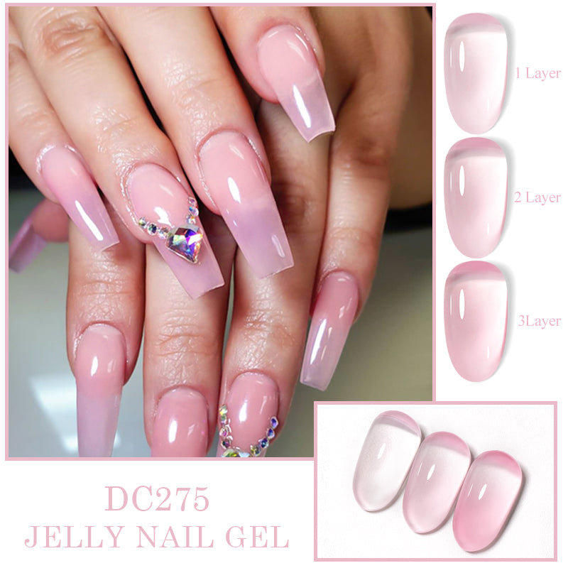 Mtssii 7ml Jelly Nude Gel Polish Translucent Pink Milky White Nail Gel Manicure UV LED Semi Permanent Soak Off Nail Polish - She Vibess By C2P