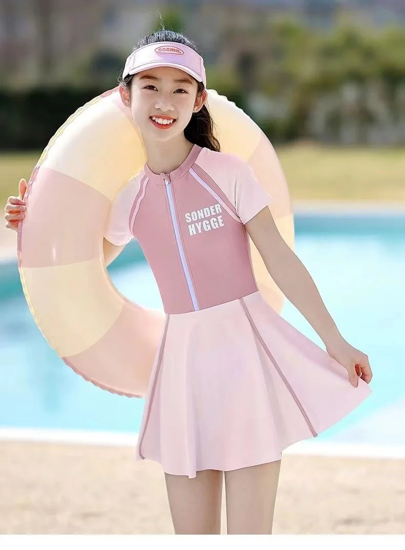 Children's Swimsuits, Women's Primary, Middle, And Big Children's Swimsuits, Summer New Girls' One-Piece Swimming Equipment - She Vibess By C2P