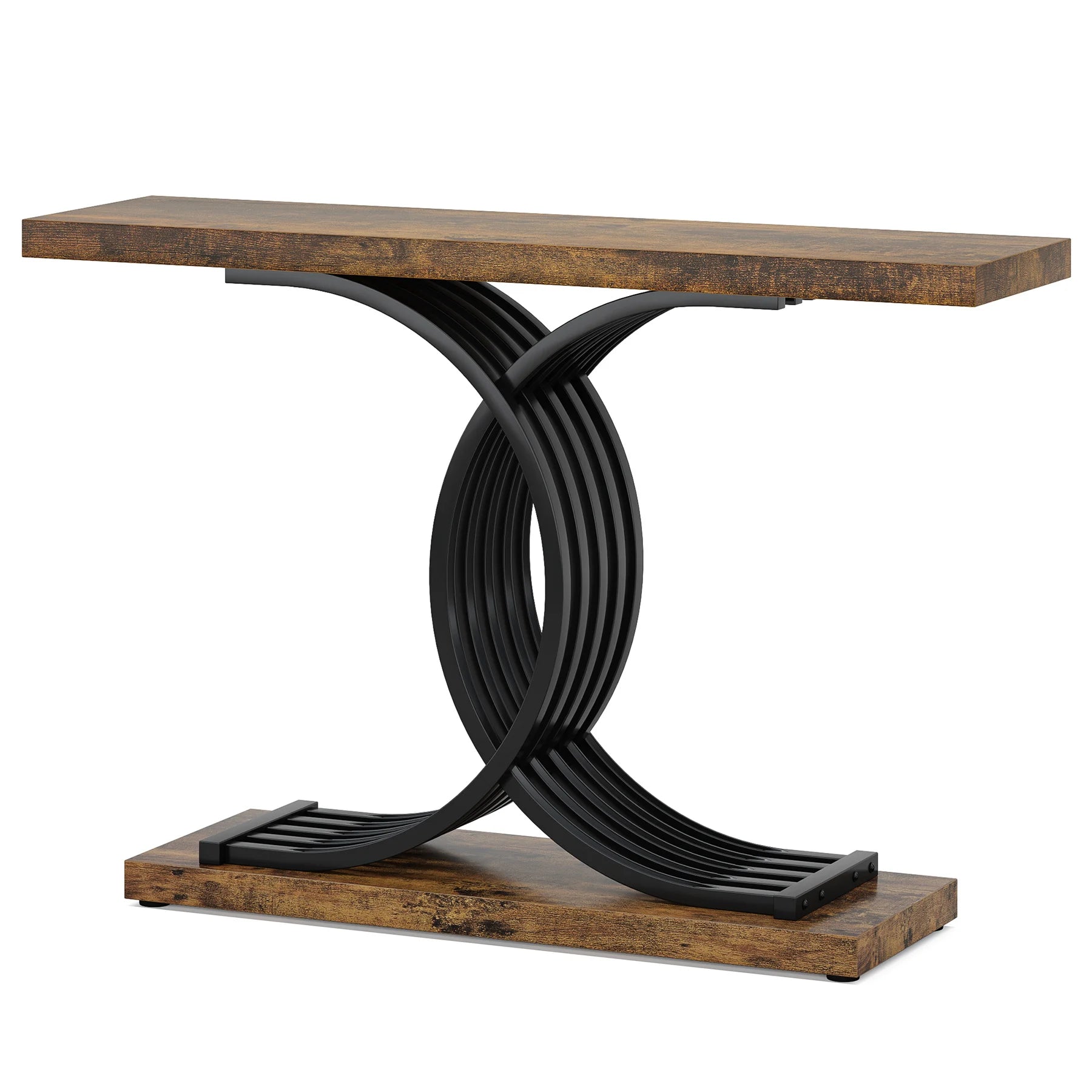 Tribesigns Gold Entryway Table, Modern 39-Inch Console Faux Marble Narrow Wood Sofa with Geometric Metal Legs - She Vibess By C2P