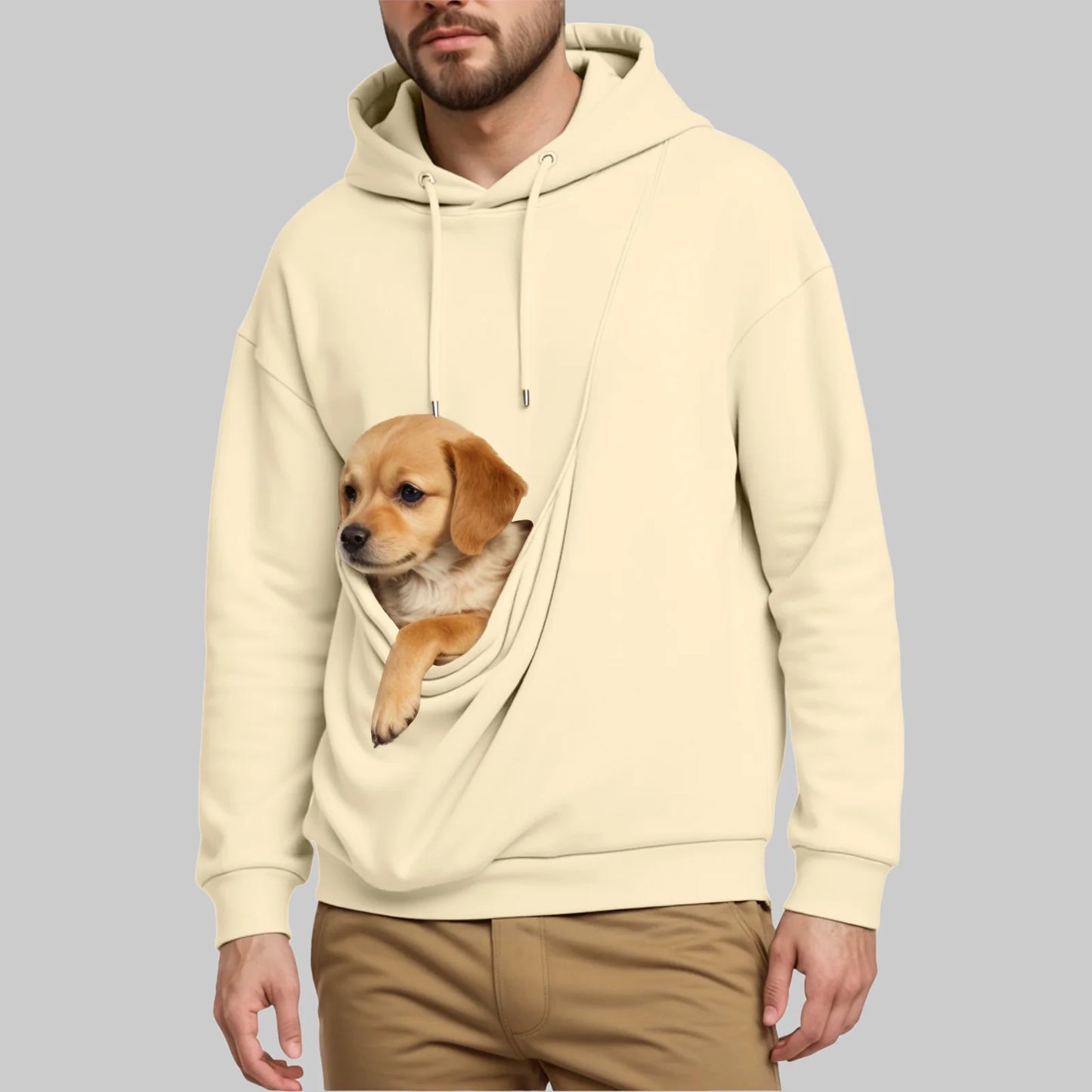 New Pure Cashmere Sweater For Men Unisex Cat And Dog Bag Hooded Sweatshirt Pocket Pet Bag Holder Sweatshirt мужская одежда