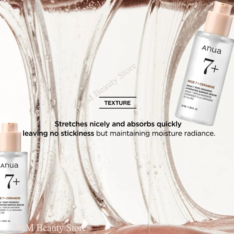 Korean Skin Care Essence 7 Rice Ceramide Hydrating Barrier Serum Facial Brightening Rice Hyaluronic Acid Daily Hydrating Serum - She Vibess By C2P