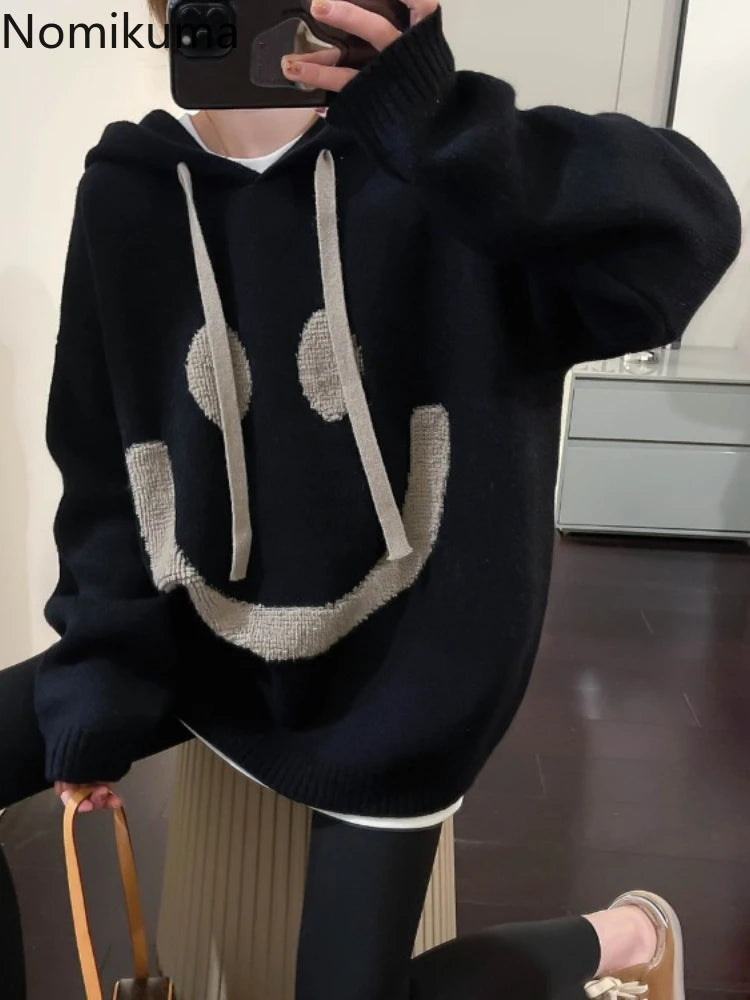 Thicked Oversized Pullovers for Women 2025 Fall Winter Clothing Hooded Casual Jumper Fashion Knitting Sweater Tops Sueter Mujer - She Vibess By C2P