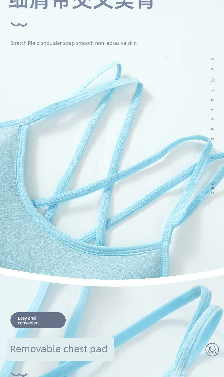 New Arrival Sports Bra Female Quick-Drying Shockproof Running Yoga Workout Vest Cross Beauty Back and Push up Student Underwear