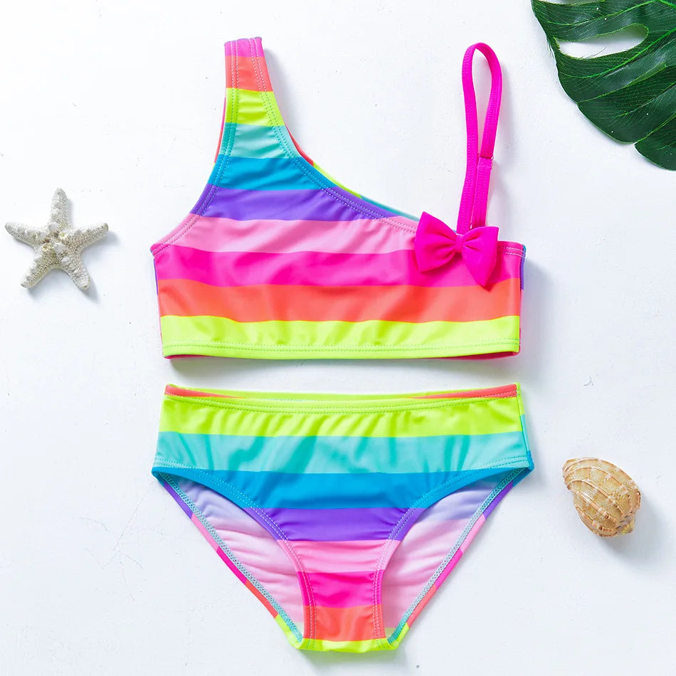 Girls Black Tassel Tankini Swimsuits Summer Beachwear Children Girls Bathing Suits Two-pieces Baby Girls Bikini Swimsuits - She Vibess By C2P