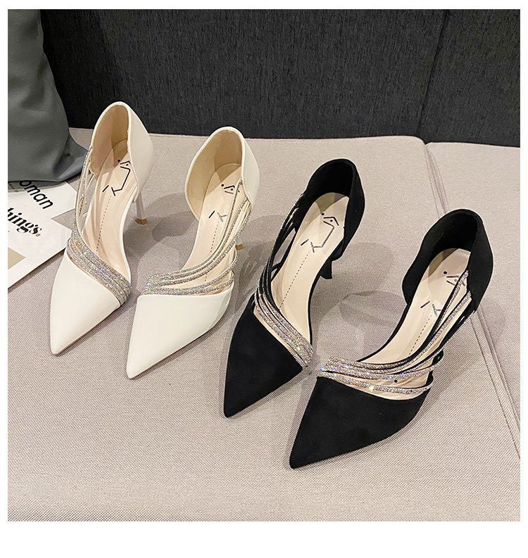 Women Evening Party High Heels New  Pumps Elegant Ladies Pointed To Black  Strappy Stripper Shoes for Women