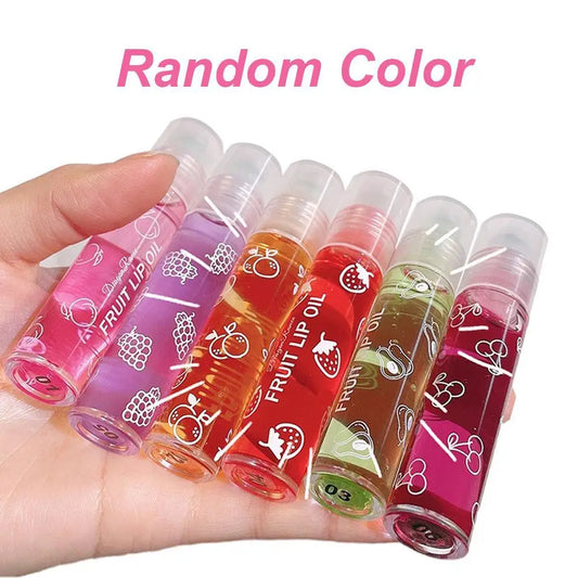6 Colors Roll-on Fruit Essence Lip Balm Lip Oil Lip Moisturizing Mirror Primer Lip Lipstick Hydrating random Gloss Transparent - She Vibess By C2P