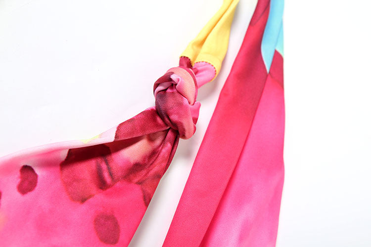 Weird Puss Colorful Leopard Women 2 Piece Set Y2K Beach Vacation Halter Tank Tops+Wrapped Maxi Skirts Matching Vacation Clubwear