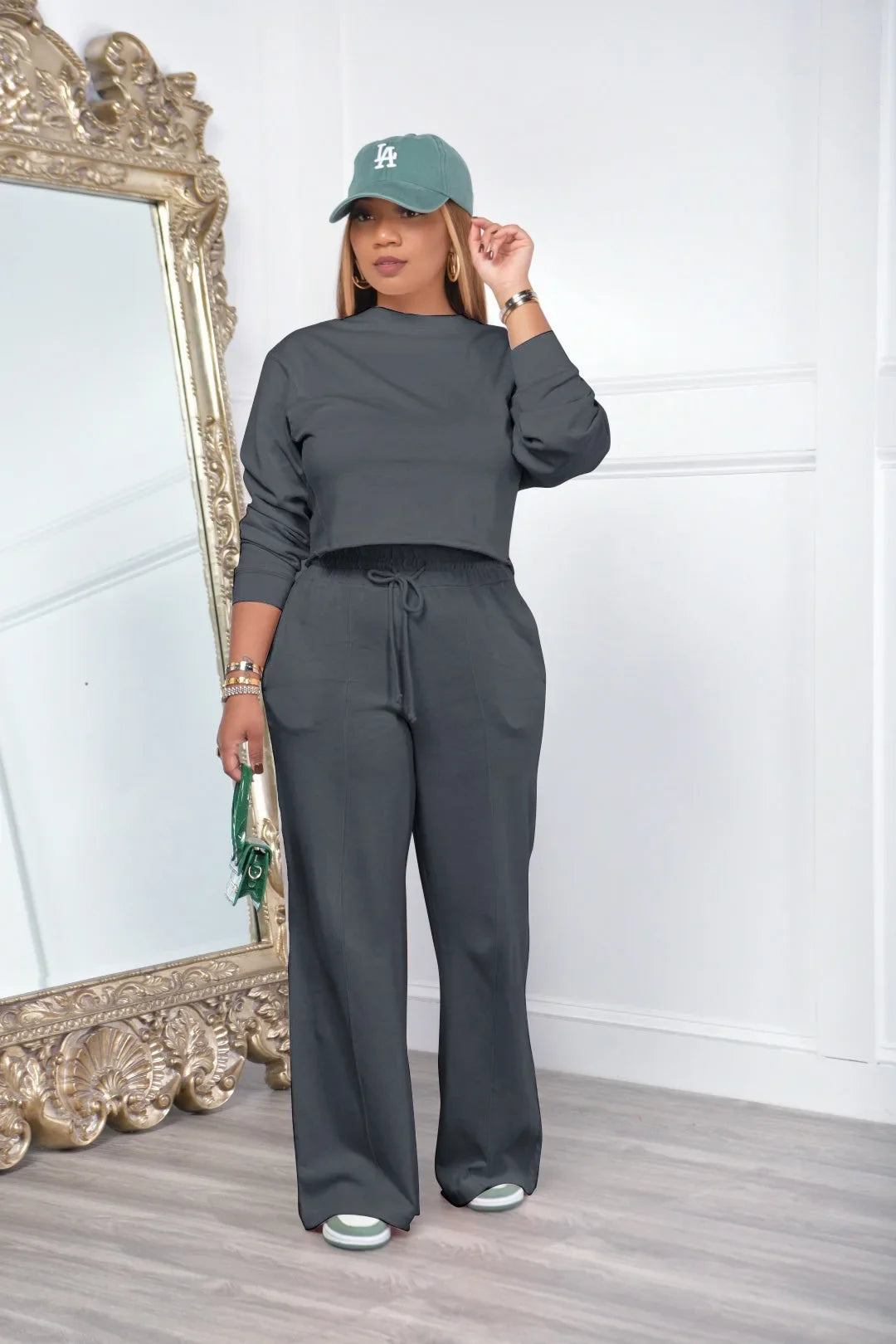 Women Clothing Sets Pullover Top+Pants 2Pcs Suits Winter Thicken Warm Outfits Solid Color Female Casual Tracksuit - She Vibess By C2P