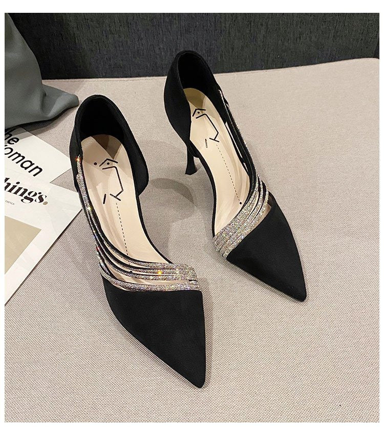 Women Evening Party High Heels New  Pumps Elegant Ladies Pointed To Black  Strappy Stripper Shoes for Women