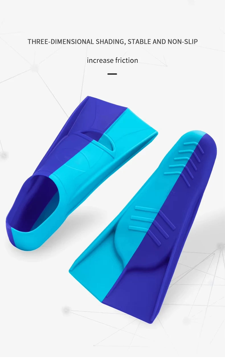 Snorkel Fins Swim Flippers Short Diving Frog Shoes Duck Webs Adjustable Silicone Professional Men Women Youth Kid Equipment Set - She Vibess By C2P
