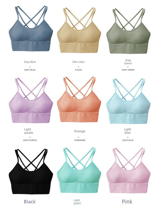 New Arrival Sports Bra Female Quick-Drying Shockproof Running Yoga Workout Vest Cross Beauty Back and Push up Student Underwear