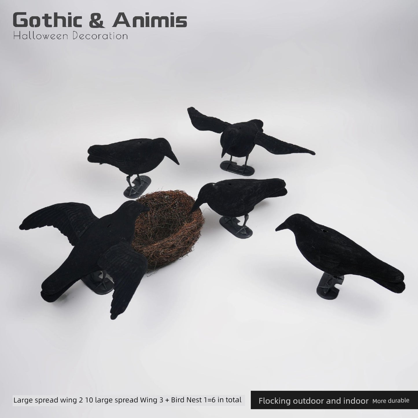 [Halloween] 28 Artificial Crow Crow Collection Wansheng Gothic Dark Magic Theme Atmosphere Decoration - She Vibess By C2P