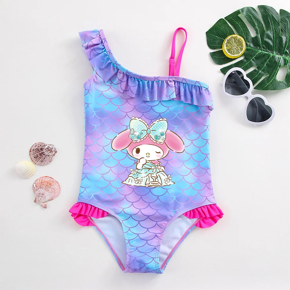 My Melody Girls Tankini Swimsuits Summer Beach wear Kids Wear Bathing Suits Children's Bikini Dresses Swimsuits Fashion Mermaid - She Vibess By C2P
