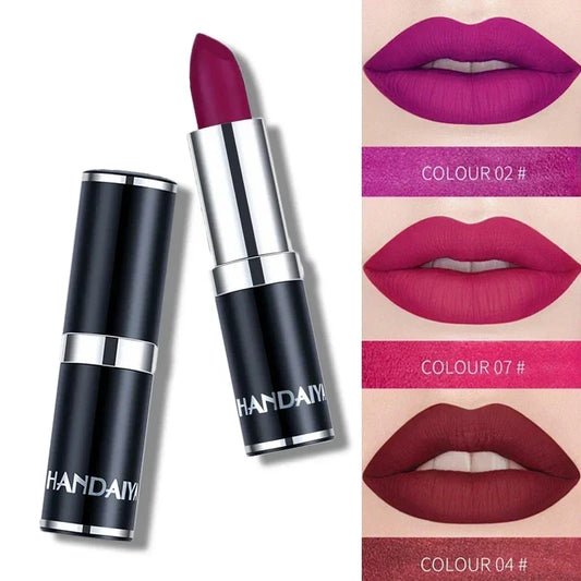 Matte Pink Velvet Lipstick Sexy Nude Red Brown Purple Lipgloss Gloss Velvety Lipstick Waterproof Makeup Long Lasting Lipstick - She Vibess By C2P
