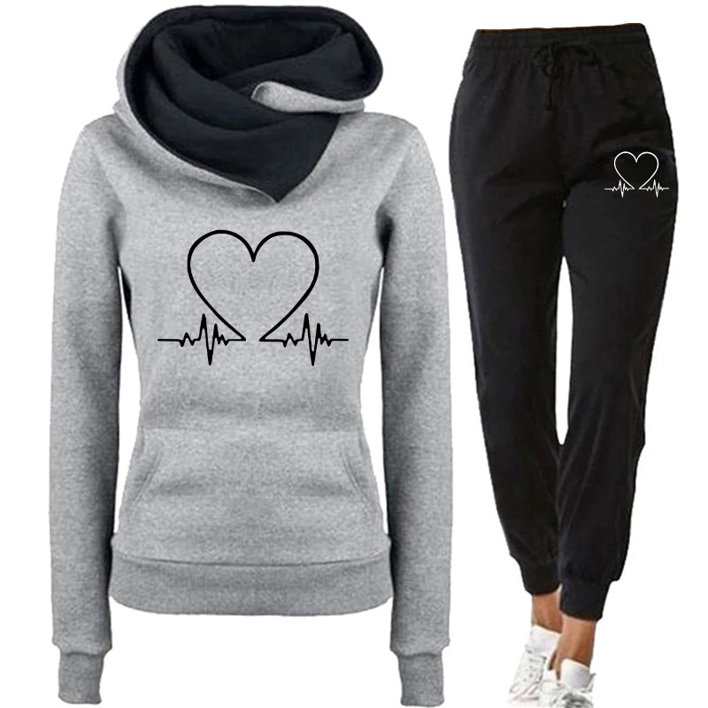 Woman Tracksuit Two Piece Set Winter Warm Hoodies+Pants Pullovers Sweatshirts Female Jogging Woman Clothing Sports Suit Outfits - She Vibess By C2P