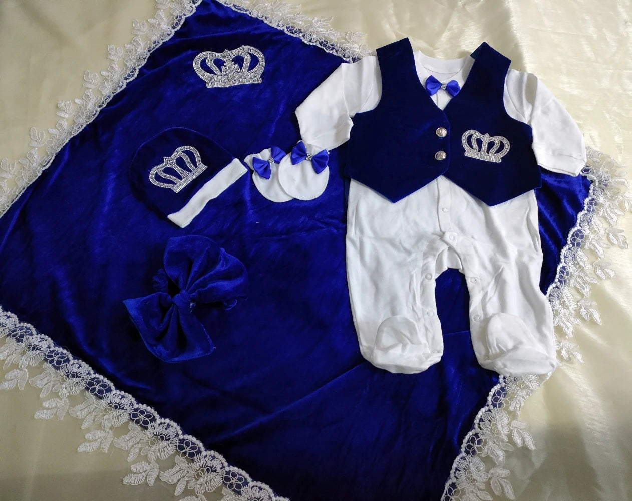 Velvet Newborn Baby Boy Outfits Blazer Vest Kids Clothing Cotton Infant Products Body Suit Shirt Pants Mittens Receiving Blanket - She Vibess By C2P