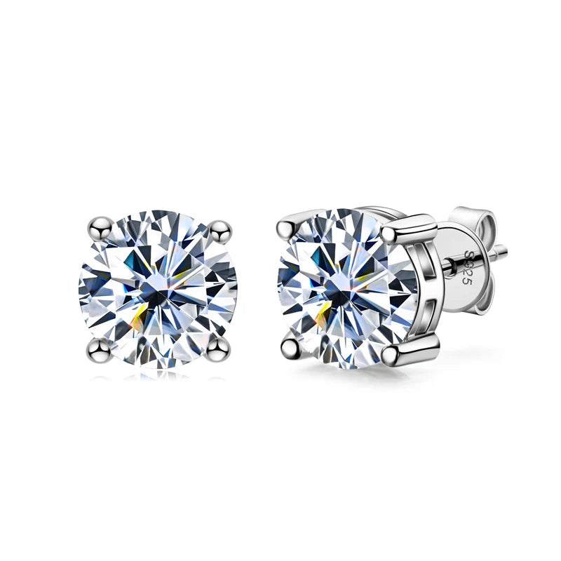 OXTAO GRA Certified D VVS1 Moissanite Stud Earrings Female Jewelry Sterling Silver S925 Piercing Earrings Wedding Jewelry Gift - She Vibess By C2P