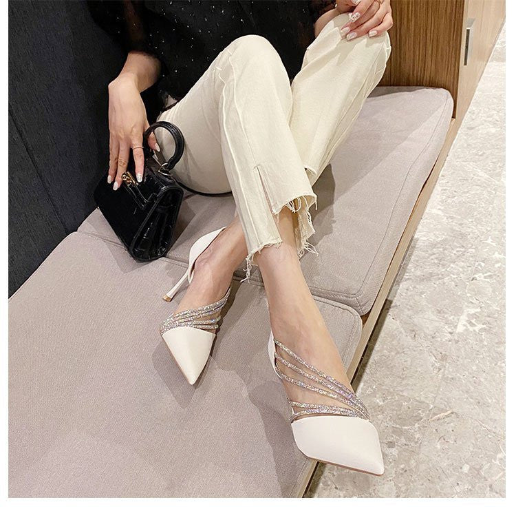Women Evening Party High Heels New  Pumps Elegant Ladies Pointed To Black  Strappy Stripper Shoes for Women