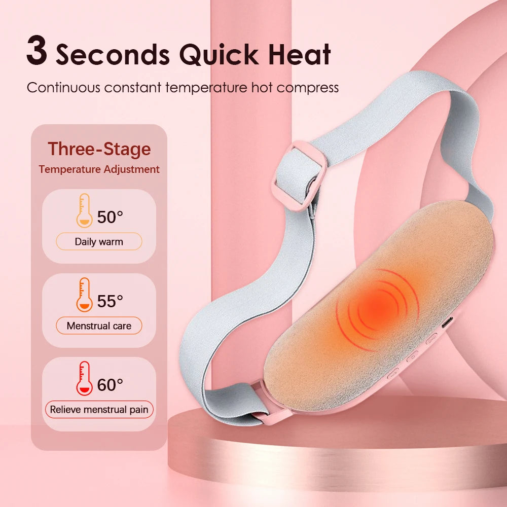 Menstrual Heating Pad Abdominal Massager Warm Palace Belt Waist Vibration Massage Device for Cramps Period Pain Relief Dorpship - She Vibess By C2P