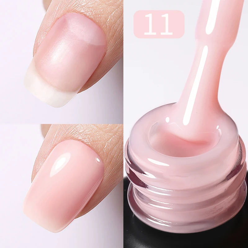 BORN PRETTY Milky Pink Rubber Base Gel Nail Polish Glitter 15ml Semi-Permanent Varnish Soak Off Self Leveling UV LED Gel - She Vibess By C2P