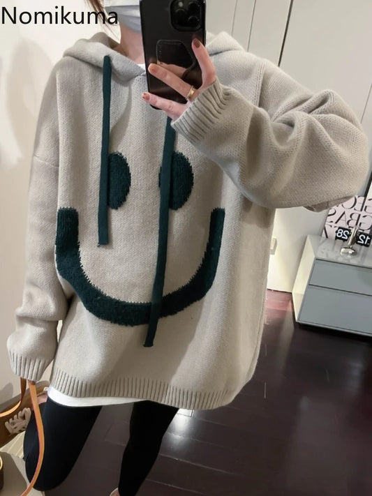 Thicked Oversized Pullovers for Women 2025 Fall Winter Clothing Hooded Casual Jumper Fashion Knitting Sweater Tops Sueter Mujer - She Vibess By C2P