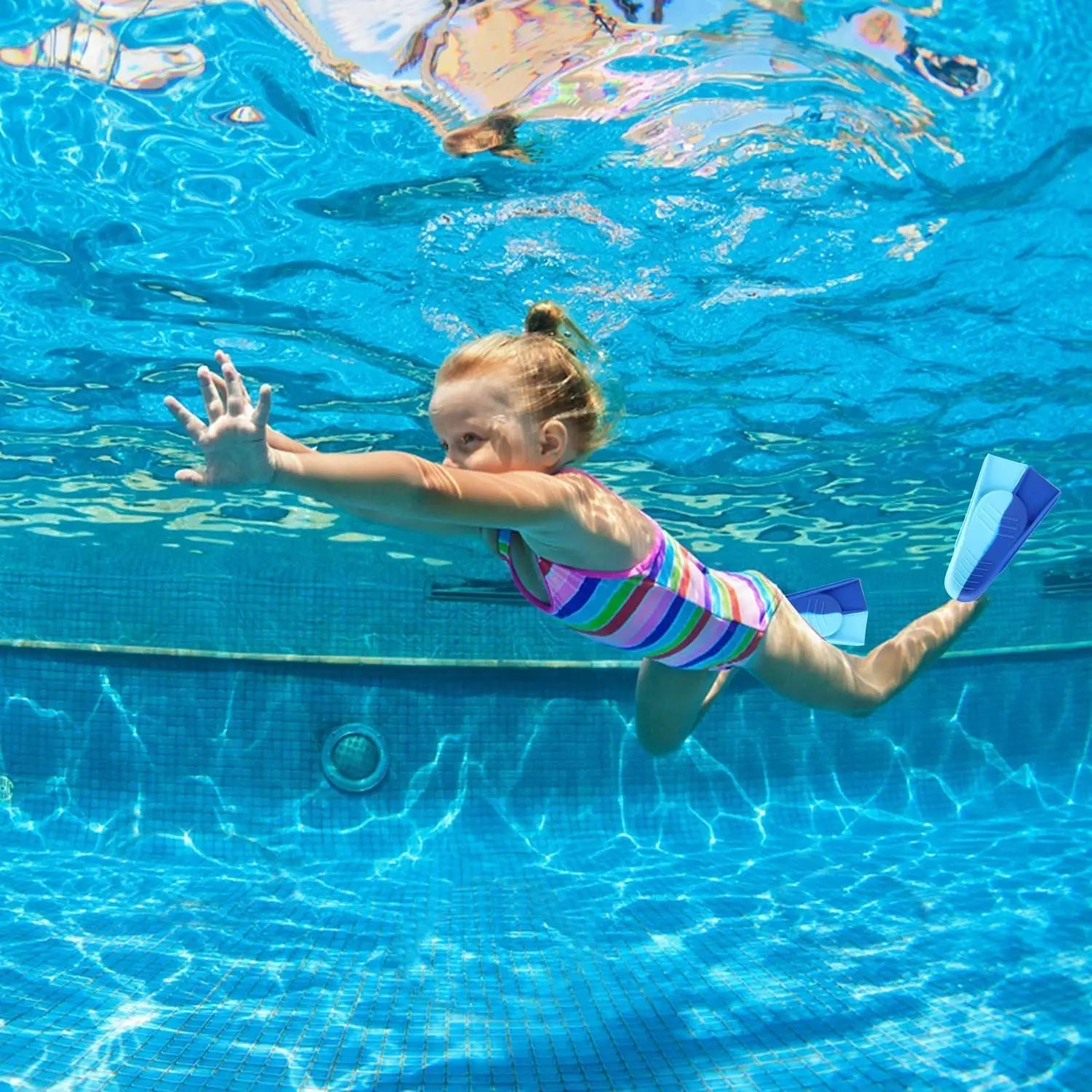 Snorkel Fins Swim Flippers Short Diving Frog Shoes Duck Webs Adjustable Silicone Professional Men Women Youth Kid Equipment Set - She Vibess By C2P