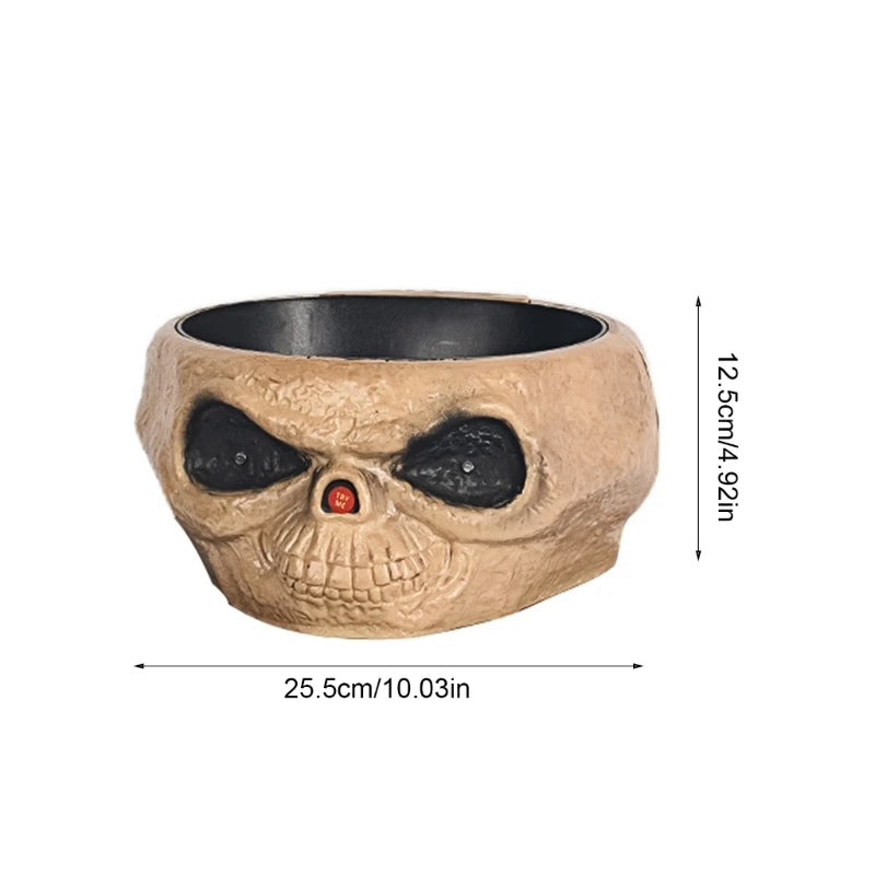 Halloween Candy Dishes Skeleton with LED and Sound Electric Fruit Bowl Ornament - She Vibess By C2P