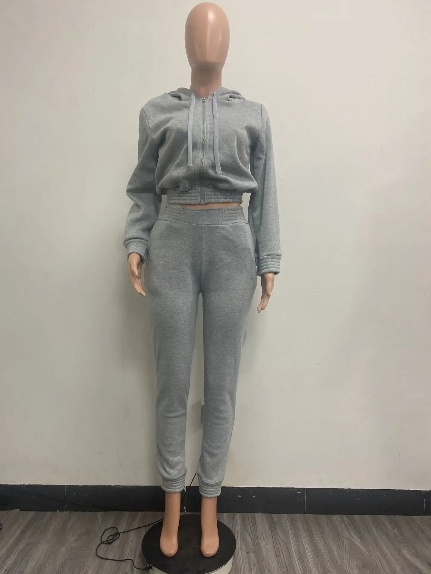 TK6306 Women's Fleece-Lined Sweatshirt Hooded Sporty Casual Suit Cross-Border European And American Style Clothing - She Vibess By C2P