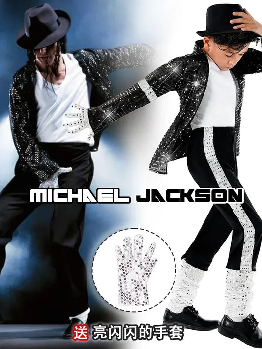 Michael Jackson Cosplay MJ Cos Adult Costume MJ Billie Jean Jacket gift glove - She Vibess By C2P