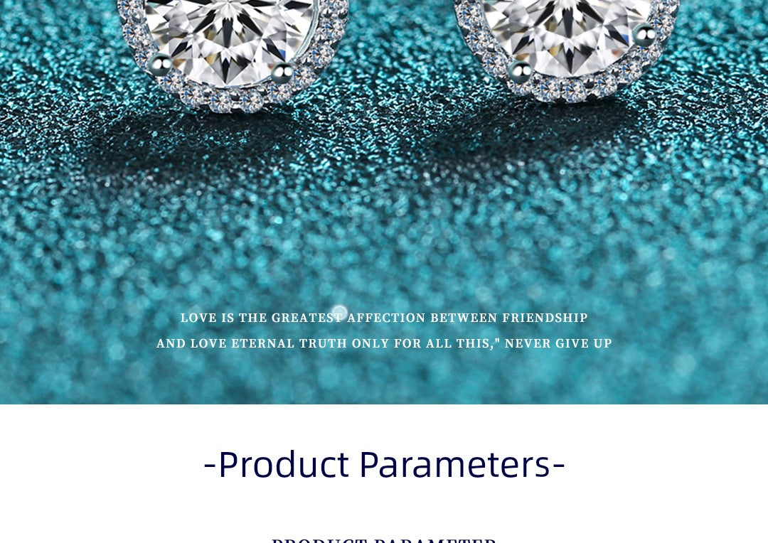 Genuine Goods Moissanite Stud Jewelry Earrings for Women Classy round Bag Diamond Earrings Special-Interest Earrings Silver Earrings Bone Nail Birthday Gift - She Vibess By C2P