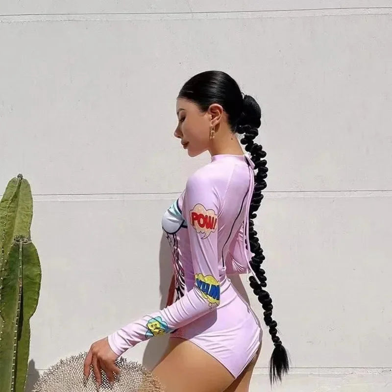 Women's Oversize Swimsuits Ins Anime Female Summer Sports Suits Chic Women's High Street Surfing Swimsuits New - She Vibess By C2P