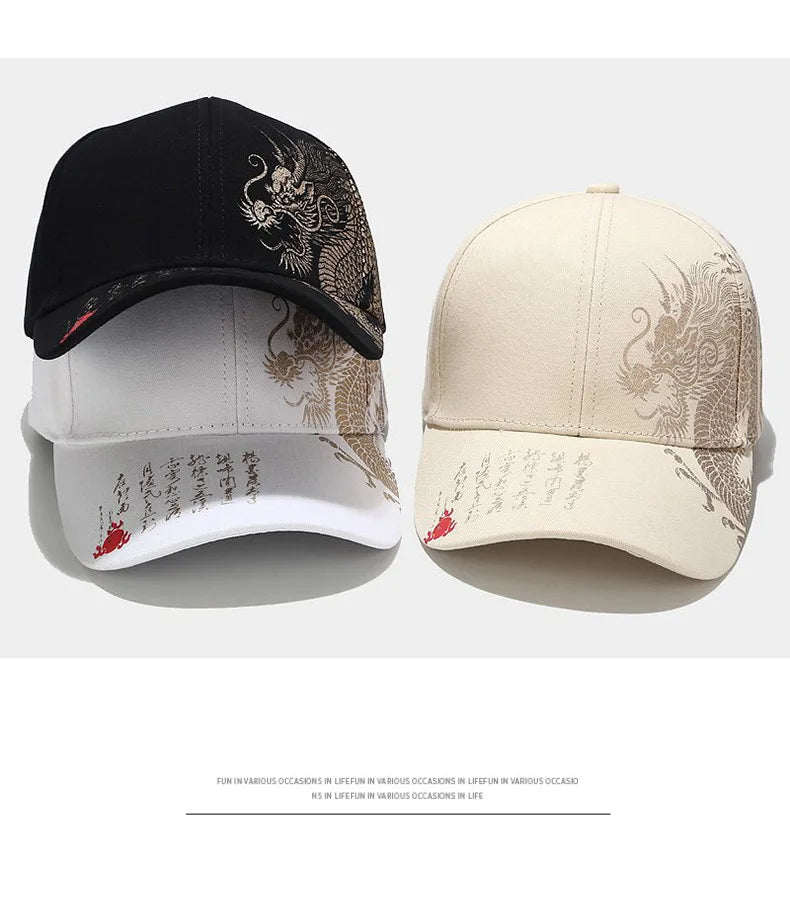 Chinese Style Dragon Pattern Baseball Hat For Men And Women, Versatile National Tide Cap, Hip Hop Hip Hop Skateboarding, Cool and a Gifts for That Special Someone - She Vibess By C2P