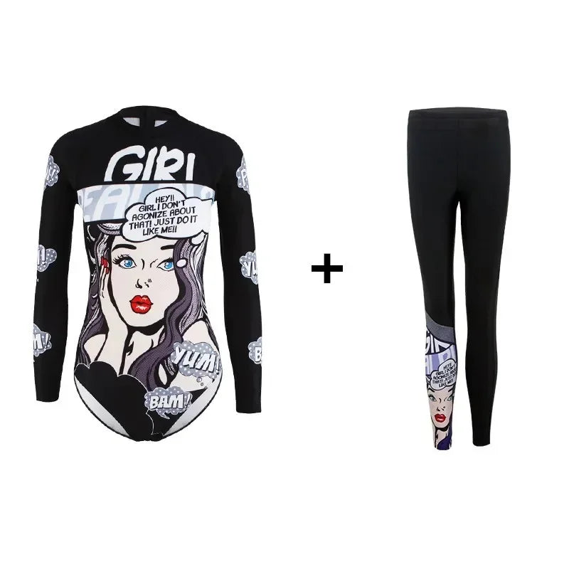 Women's Oversize Swimsuits Ins Anime Female Summer Sports Suits Chic Women's High Street Surfing Swimsuits New - She Vibess By C2P
