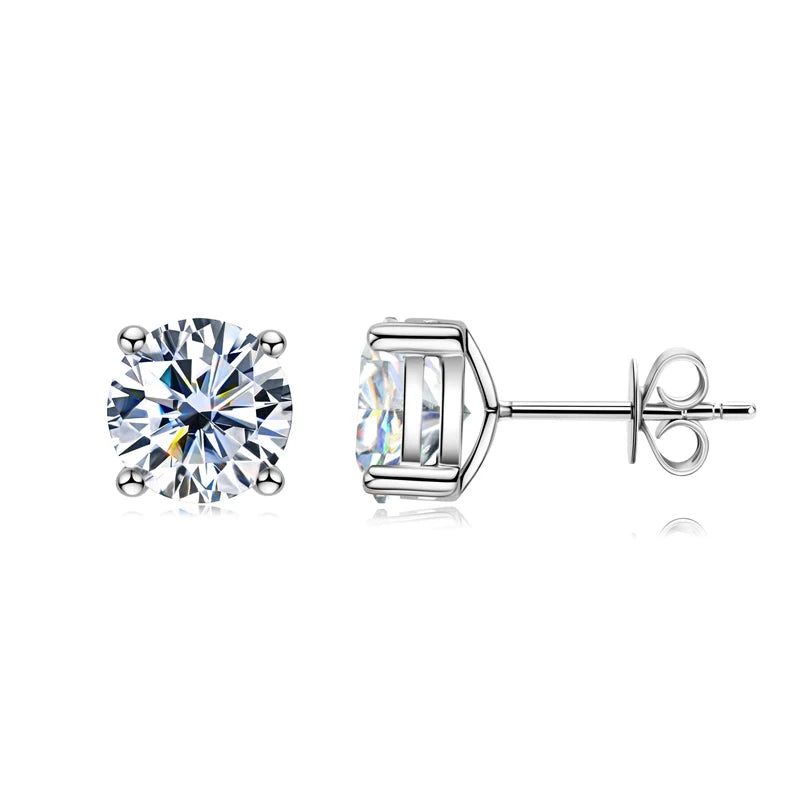 OXTAO GRA Certified D VVS1 Moissanite Stud Earrings Female Jewelry Sterling Silver S925 Piercing Earrings Wedding Jewelry Gift - She Vibess By C2P