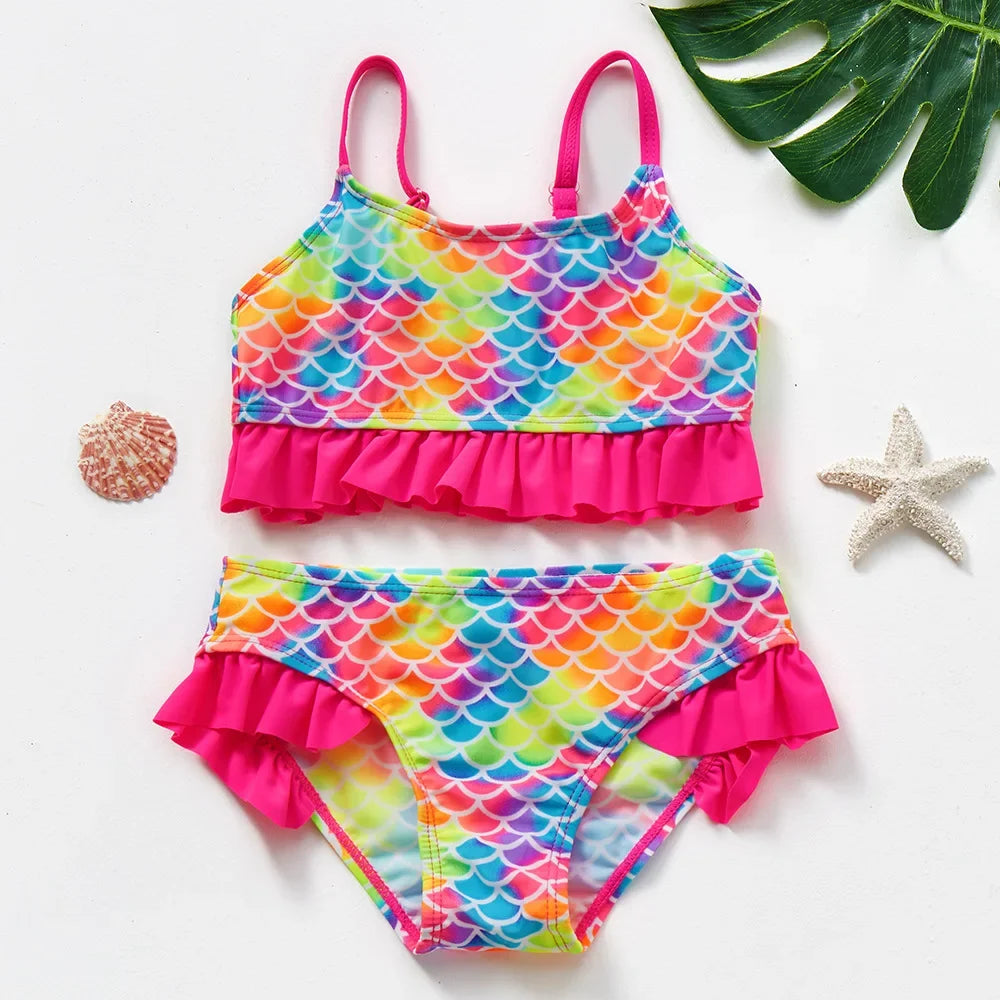 Girls Black Tassel Tankini Swimsuits Summer Beachwear Children Girls Bathing Suits Two-pieces Baby Girls Bikini Swimsuits - She Vibess By C2P